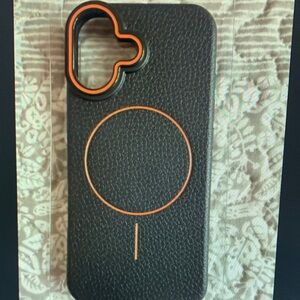 Apple Black Case with Orange Accents